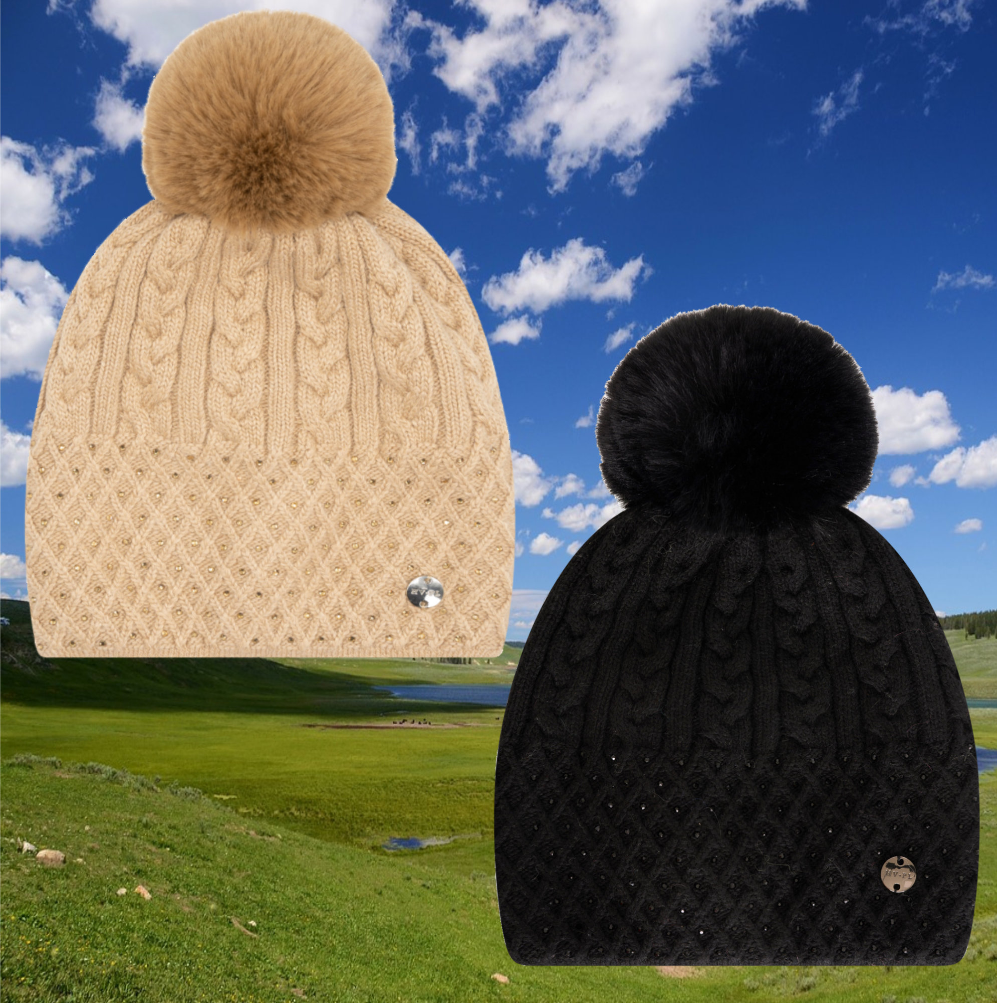 HV Polo Beanie "Breeze", HV Polo Mütze, Kunstfell Bommel